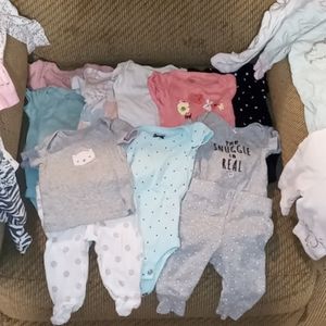 Assortment of NB baby girls clothes